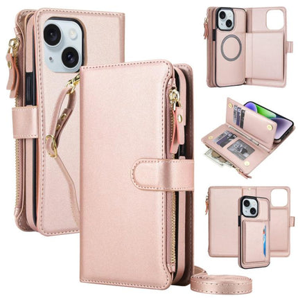 KLT-033 Detachable 2 in 1 Zipper Wallet Magnetic Phone Case with Lanyard, For iPhone 14 / 13, For iPhone 14 Pro, For iPhone 14 Pro Max