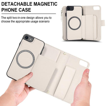 KLT-033 Detachable 2 in 1 Zipper Wallet Magnetic Phone Case with Lanyard, For iPhone SE 2022 / SE 2020 / 8 / 7, For iPhone 13 Pro Max, For iPhone 13 Pro