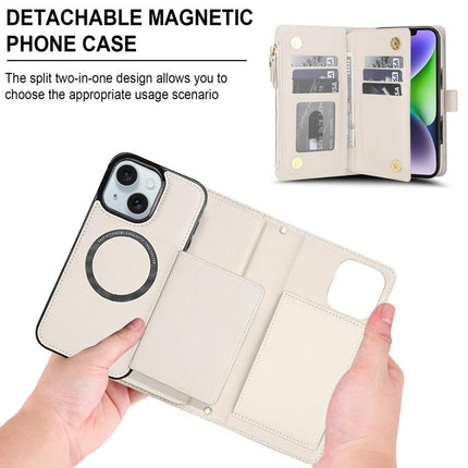 KLT-033 Detachable 2 in 1 Zipper Wallet Magnetic Phone Case with Lanyard, For iPhone 13 mini, For iPhone 12 / 12 Pro, For iPhone 12 Pro Max