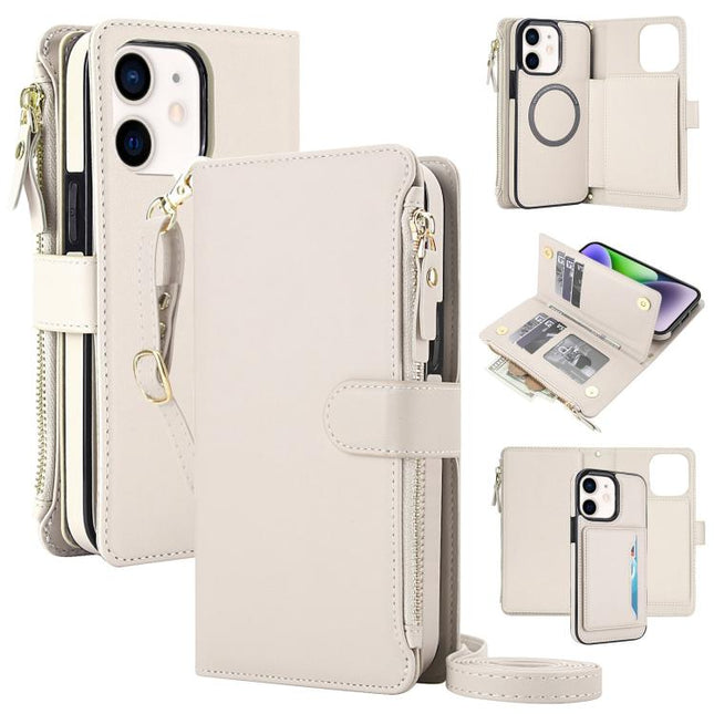 KLT-033 Detachable 2 in 1 Zipper Wallet Magnetic Phone Case with Lanyard, For iPhone 12 mini, For iPhone 11 Pro Max, For iPhone 11