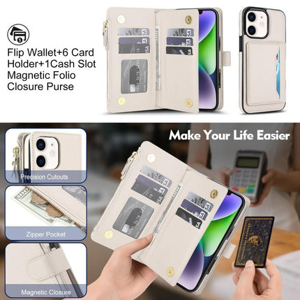 KLT-033 Detachable 2 in 1 Zipper Wallet Magnetic Phone Case with Lanyard, For iPhone 12 mini, For iPhone 11 Pro Max, For iPhone 11