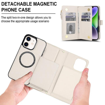 KLT-033 Detachable 2 in 1 Zipper Wallet Magnetic Phone Case with Lanyard, For iPhone 12 mini, For iPhone 11 Pro Max, For iPhone 11