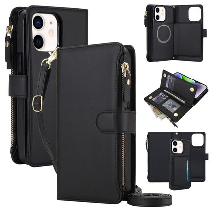KLT-033 Detachable 2 in 1 Zipper Wallet Magnetic Phone Case with Lanyard, For iPhone 12 mini, For iPhone 11 Pro Max, For iPhone 11