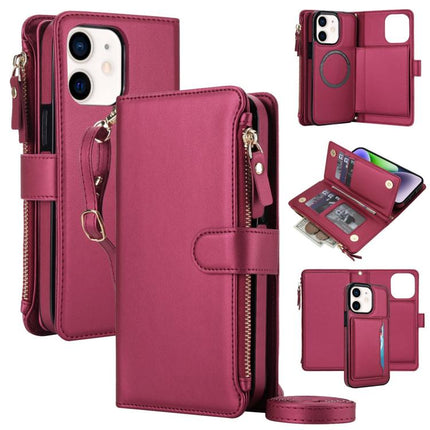 KLT-033 Detachable 2 in 1 Zipper Wallet Magnetic Phone Case with Lanyard, For iPhone 12 mini, For iPhone 11 Pro Max, For iPhone 11