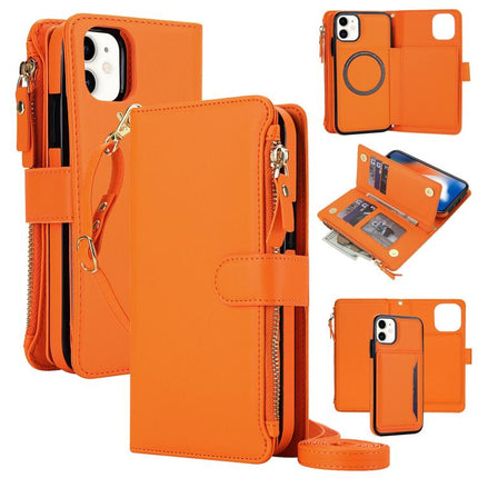 KLT-033 Detachable 2 in 1 Zipper Wallet Magnetic Phone Case with Lanyard, For iPhone 12 mini, For iPhone 11 Pro Max, For iPhone 11
