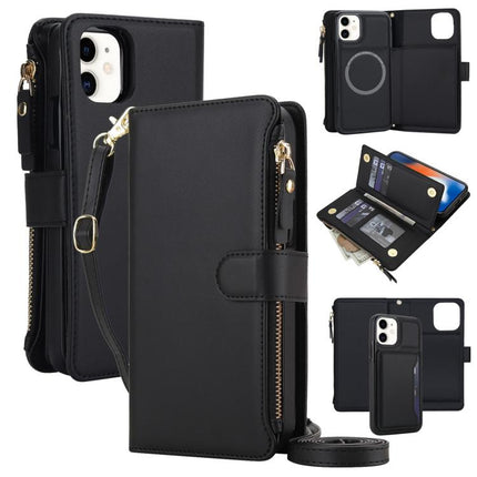 KLT-033 Detachable 2 in 1 Zipper Wallet Magnetic Phone Case with Lanyard, For iPhone 12 mini, For iPhone 11 Pro Max, For iPhone 11