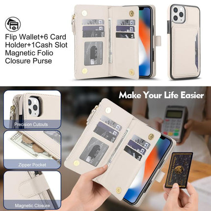 KLT-033 Detachable 2 in 1 Zipper Wallet Magnetic Phone Case with Lanyard, For iPhone 11 Pro, For iPhone X / XS, For iPhone XR