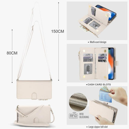KLT-033 Detachable 2 in 1 Zipper Wallet Magnetic Phone Case with Lanyard, For iPhone 11 Pro, For iPhone X / XS, For iPhone XR