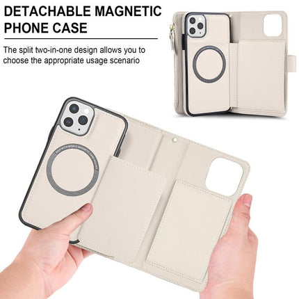 KLT-033 Detachable 2 in 1 Zipper Wallet Magnetic Phone Case with Lanyard, For iPhone 11 Pro, For iPhone X / XS, For iPhone XR