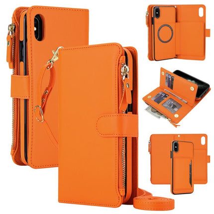 KLT-033 Detachable 2 in 1 Zipper Wallet Magnetic Phone Case with Lanyard, For iPhone 11 Pro, For iPhone X / XS, For iPhone XR