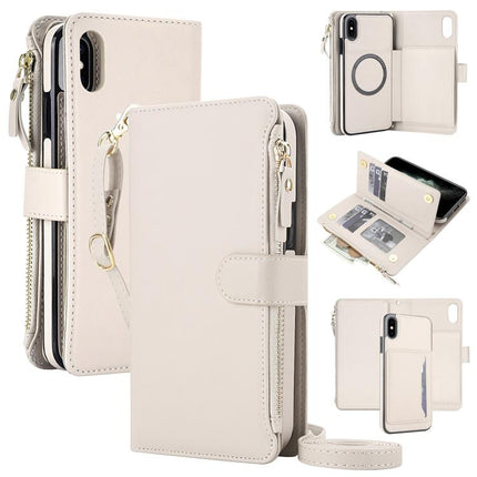 KLT-033 Detachable 2 in 1 Zipper Wallet Magnetic Phone Case with Lanyard, For iPhone XS Max, For iPhone 8 Plus / 7 Plus