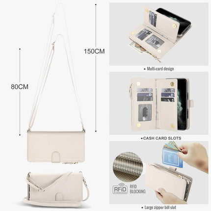 KLT-033 Detachable 2 in 1 Zipper Wallet Magnetic Phone Case with Lanyard, For iPhone XS Max, For iPhone 8 Plus / 7 Plus