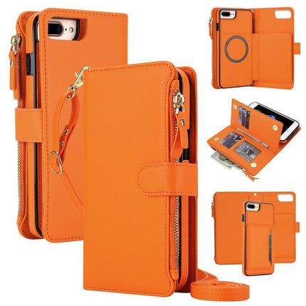 KLT-033 Detachable 2 in 1 Zipper Wallet Magnetic Phone Case with Lanyard, For iPhone XS Max, For iPhone 8 Plus / 7 Plus