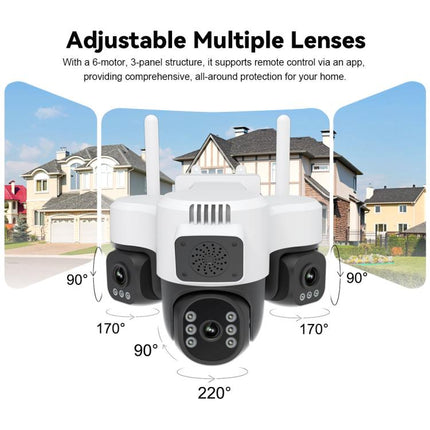 Srihome SH073 6MP Triple Lens Panoramic Surveillance HD Camera, EU Plug, US Plug, UK Plug, AU Plug