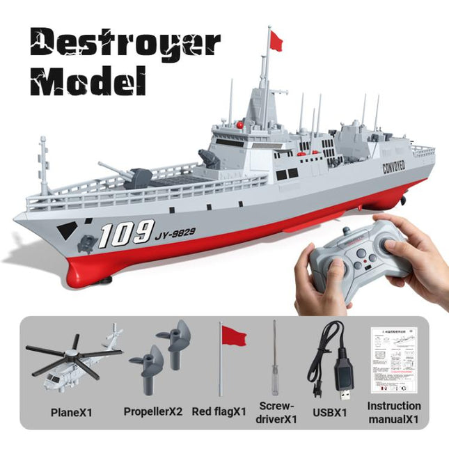 JJR/C S28 2.4GHz RC Destroyer Model Supports Water Spray