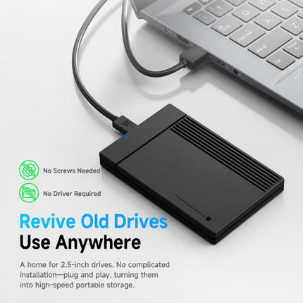 THERMALRIGHT HR-EA001 C 5Gbps 2.5 Inch SATA Hard Drive Enclosure with Type-C to USB-A Cable, HR-EA001 C A-C Cable
