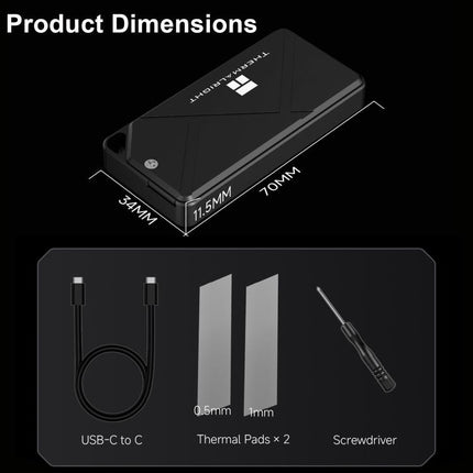 THERMALRIGHT HR-EP102 C 10Gbps M.2 NVMe SSD Enclosure with Type-C to Type-C Cable, HR-EP102 C C-C Cable