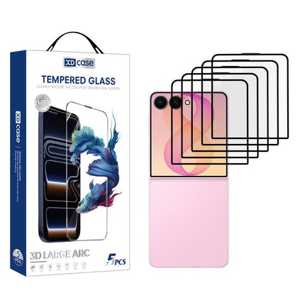 XDcase 5 PCS/Pack Silk Screen Printed HD Tempered Glass Film, For GalaxyZ Fold8 5G Outer Screen, For Galaxy Z Fold8 Ultra 5G Outer Screen, For Galaxy Z Flip8 5G Outer Screen, For Galaxy Z Flip7 5G Outer Screen