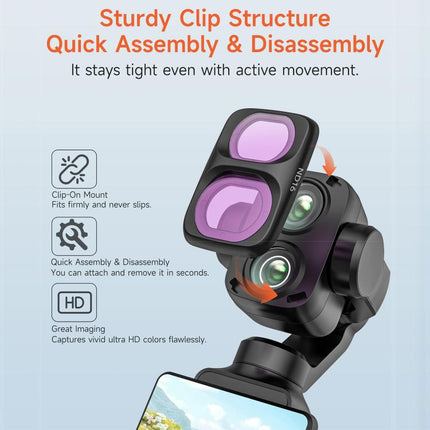For DJI Osmo Pocket 4P Sunnylife Camera Lens Filter, MCUV, CPL, ND8, ND16, ND32, ND64, ND8/PL, ND16/PL, ND32/PL, ND64/PL, Black Mist 1/4, 3 in 1 Shadow Filter Set, 3 in 1 Mixed Filter Set, 4 in 1 ND/PL Set, 4 in 1 ND Set, 4 in 1 Mixed Filter Set       ...