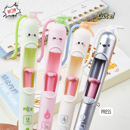 4 PCS/Set Fire Extinguisher Design 0.5mm Tip Retractable Gel Pen for Students