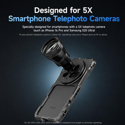 NEEWER 3X Phone Telephoto Lens, without Macro Lens, with Macro Lens, Universal Clip For 17mm Threaded Lens, LS-89 Upgraded Version