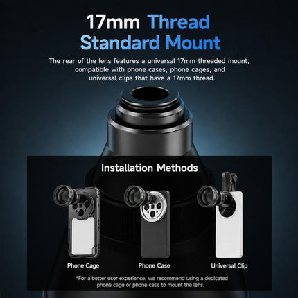 NEEWER 3X Phone Telephoto Lens, without Macro Lens, with Macro Lens, Universal Clip For 17mm Threaded Lens, LS-89 Upgraded Version