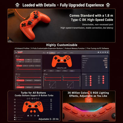 GameSir T3 CE Tarantula 8K Wired Game Controller for Switch, PC, Android, Steam, T3 CE