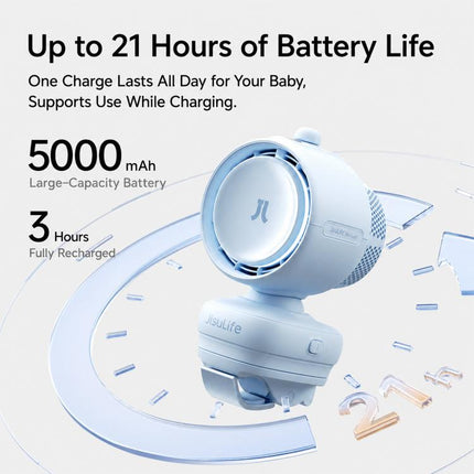 JisuLife Portable Oscillating Outdoor Fan for Strollers, Life3 Octopus, Life3 Clip, Life4 Octopus Mini, Life4 Clip Mini