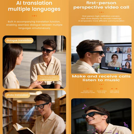 E09C Photochromic Lenses Smart AI Glasses with 8MP HD Camera, BT Call, Video Recording, WiFi Transmission, Al Smart Voice Assistant, E09C