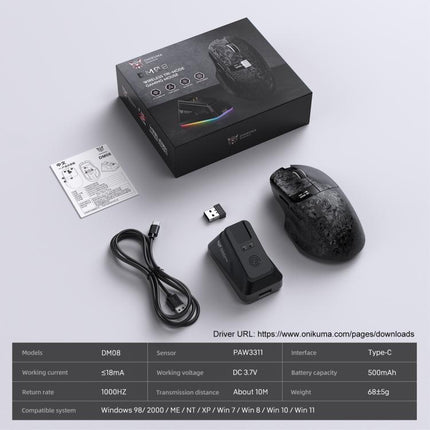 ONIKUMA DM08 Composite Carbon Fiber Gaming Mouse, DM08