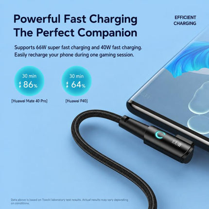Toocki 100W USB to Type-C Right-Angle Aluminum Alloy Fast Charging Data Cable, 0.25m, 2m, 3m