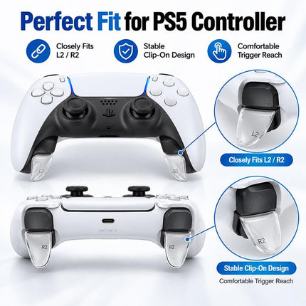 XDcase 12-in-1 Set For PS5 Controller L2/R2 Triggers Extenders & Anti-slip Thumb Grips
