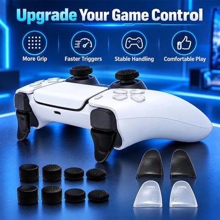 XDcase 12-in-1 Set For PS5 Controller L2/R2 Triggers Extenders & Anti-slip Thumb Grips