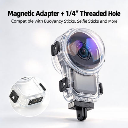 Invisible Dive Housing 60m Waterproof Case with Dedicated Lens & Magnetic Base, For Insta360 X6 Magnetic Base