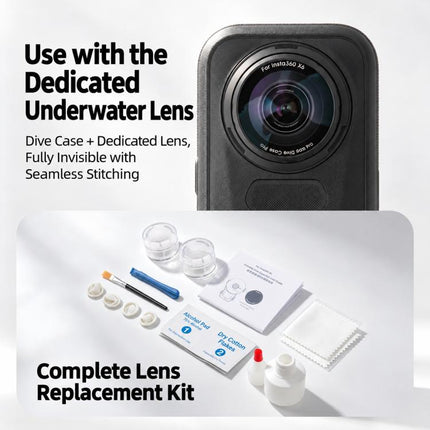 Invisible Dive Housing 60m Waterproof Case with Dedicated Lens & Magnetic Base, For Insta360 X6 Magnetic Base