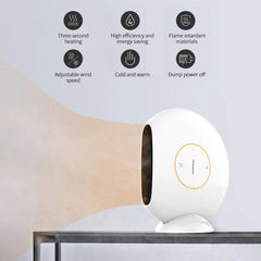 1000W Winter Mini Electric Fan Heater Desktop Household Radiator Energy Saving, UK Plug, UK Plug