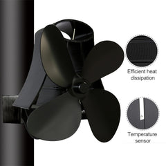 YL-105 4-Blade Aluminum Heat Powered Fireplace Stove Fan, YL-105 (Black), YL-105 (Bronze), YL-105 (Grey), YL-105 (Gold), YL-105 (Rose Red), YL-105 (Silver), YL-105(White)