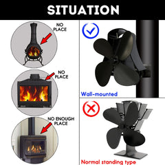 YL-105 4-Blade Aluminum Heat Powered Fireplace Stove Fan, YL-105 (Black), YL-105 (Bronze), YL-105 (Grey), YL-105 (Gold), YL-105 (Rose Red), YL-105 (Silver), YL-105(White)