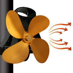 YL-105 4-Blade Aluminum Heat Powered Fireplace Stove Fan, YL-105 (Black), YL-105 (Bronze), YL-105 (Grey), YL-105 (Gold), YL-105 (Rose Red), YL-105 (Silver), YL-105(White)