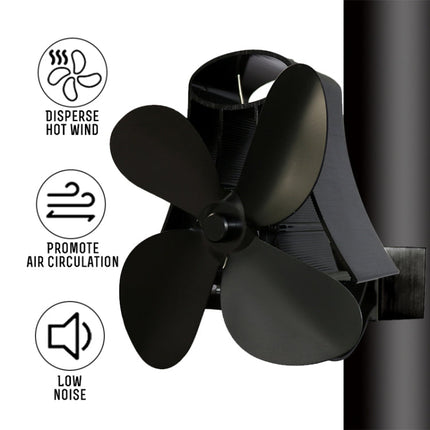 YL-105 4-Blade Aluminum Heat Powered Fireplace Stove Fan, YL-105 (Rose Red), YL-105 (Silver), YL-105(White), YL-105 (Black), YL-105 (Bronze), YL-105 (Grey), YL-105 (Gold)