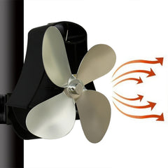 YL-105 4-Blade Aluminum Heat Powered Fireplace Stove Fan, YL-105 (Black), YL-105 (Bronze), YL-105 (Grey), YL-105 (Gold), YL-105 (Rose Red), YL-105 (Silver), YL-105(White)