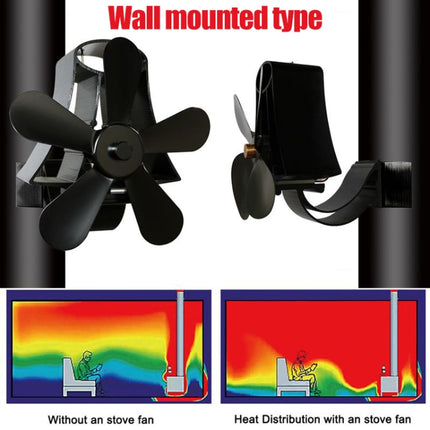 YL-106 5-Blade High Temperature Aluminum Heat Powered Fireplace Stove Fan, YL-106 (Black), YL-106 (Bronze), YL-106 (Grey), YL-106 (Gold), YL-106 (Rose Red), YL-106 (Silver), YL-106 (White)