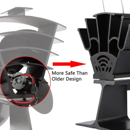 YL602 5-Blade High Temperature Metal Heat Powered Fireplace Stove Fan, YL602 (Bronze), YL602 (Grey), YL602 (Gold), YL602 (Rose Red), YL602 (Silver), YL602 (Black)