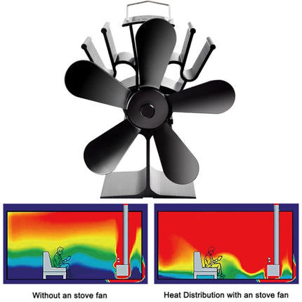 YL602 5-Blade High Temperature Metal Heat Powered Fireplace Stove Fan, YL602 (Bronze), YL602 (Grey), YL602 (Gold), YL602 (Rose Red), YL602 (Silver), YL602 (Black)