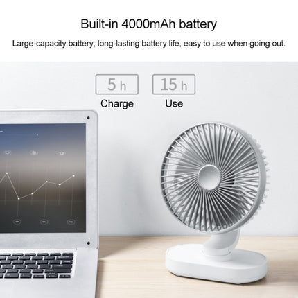 D77 4W Micro USB & USB-C / Type-C Rechargeable Portable Four-speed Adjustable Automatic Head Shaking Desktop Fan, Micro USB & USB-C / Type-C