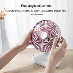 D77 4W Micro USB & USB-C / Type-C Rechargeable Portable Four-speed Adjustable Automatic Head Shaking Desktop Fan, Micro USB & USB-C / Type-C