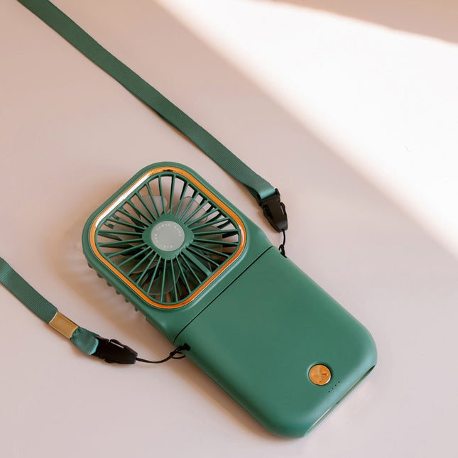 F30 Electroplating Handheld Fan Portable Desktop Folding Mute USB Hanging Neck Fan, Upgraded Version, F30 (Pink), F30 (Green), F30 (Blue), F30 (White)