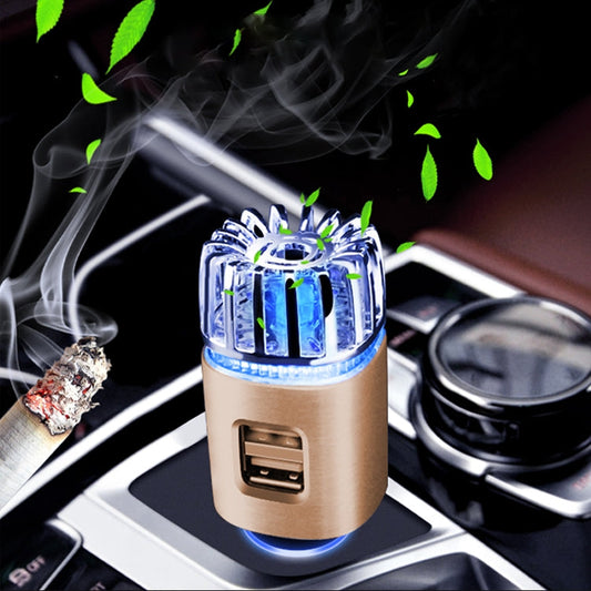 2 in 1 Car Negative-ion  Aromatherapy Air Purifier Humidifier + Dual USB Port Car Charger
