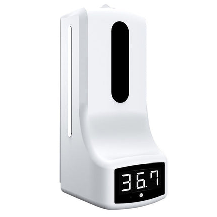 K9 Handsfree Non-contact Body Light-sensitive Distance Sensor Thermometer + 1000ml Automatic Non-contact Liquid Soap Dispenser, K9