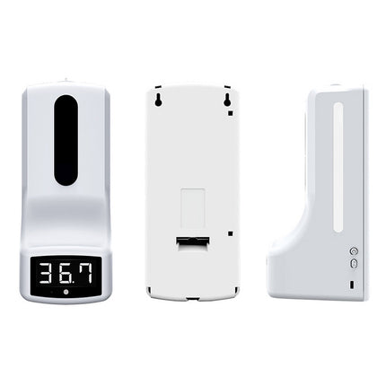 K9 Handsfree Non-contact Body Light-sensitive Distance Sensor Thermometer + 1000ml Automatic Non-contact Liquid Soap Dispenser, K9